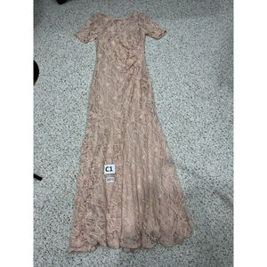 Womans Decode 18 Size 2 Peach Formal Lined Maxi Dress Sequins Lace